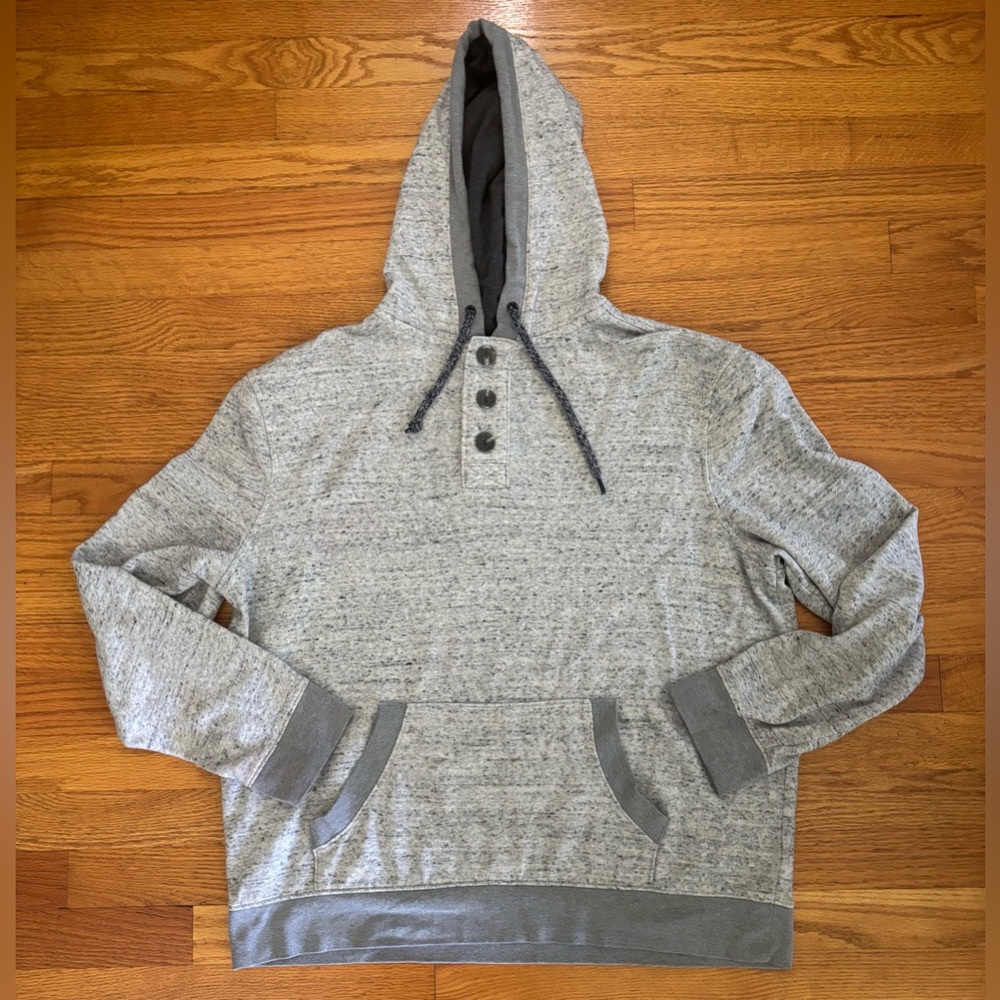 Urban Pipeline Hoodie Men’s XL Heathered Gray Drawstring Buttons Front Pocket